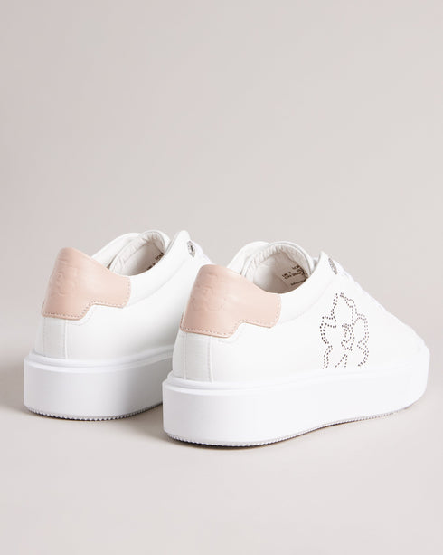<P>Perforated Magnolia Platform Sneaker</P>